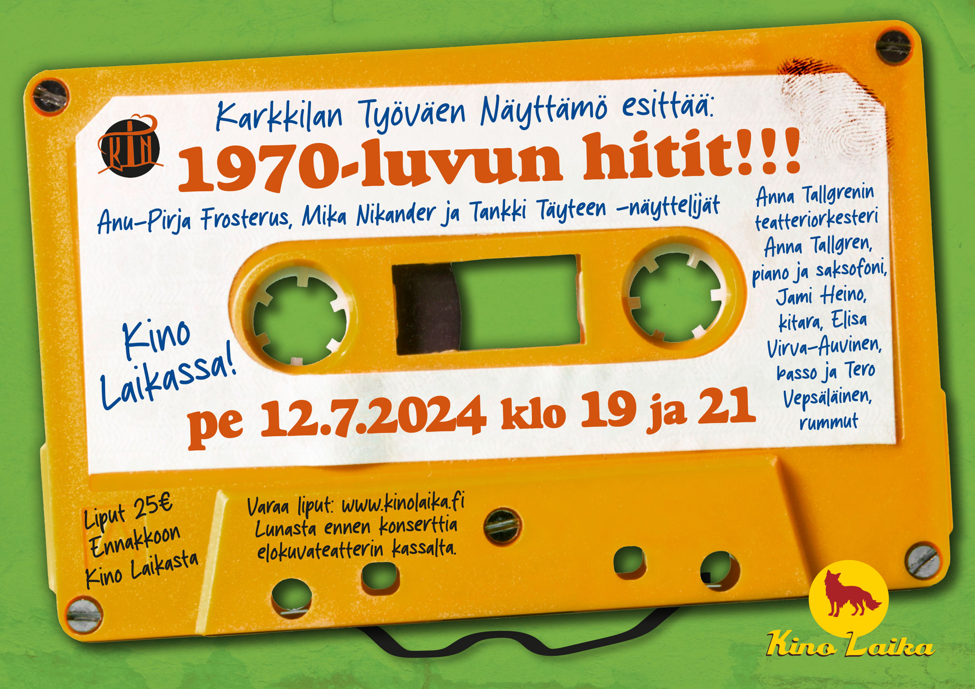 1970-luvun hitit konserttijuliste